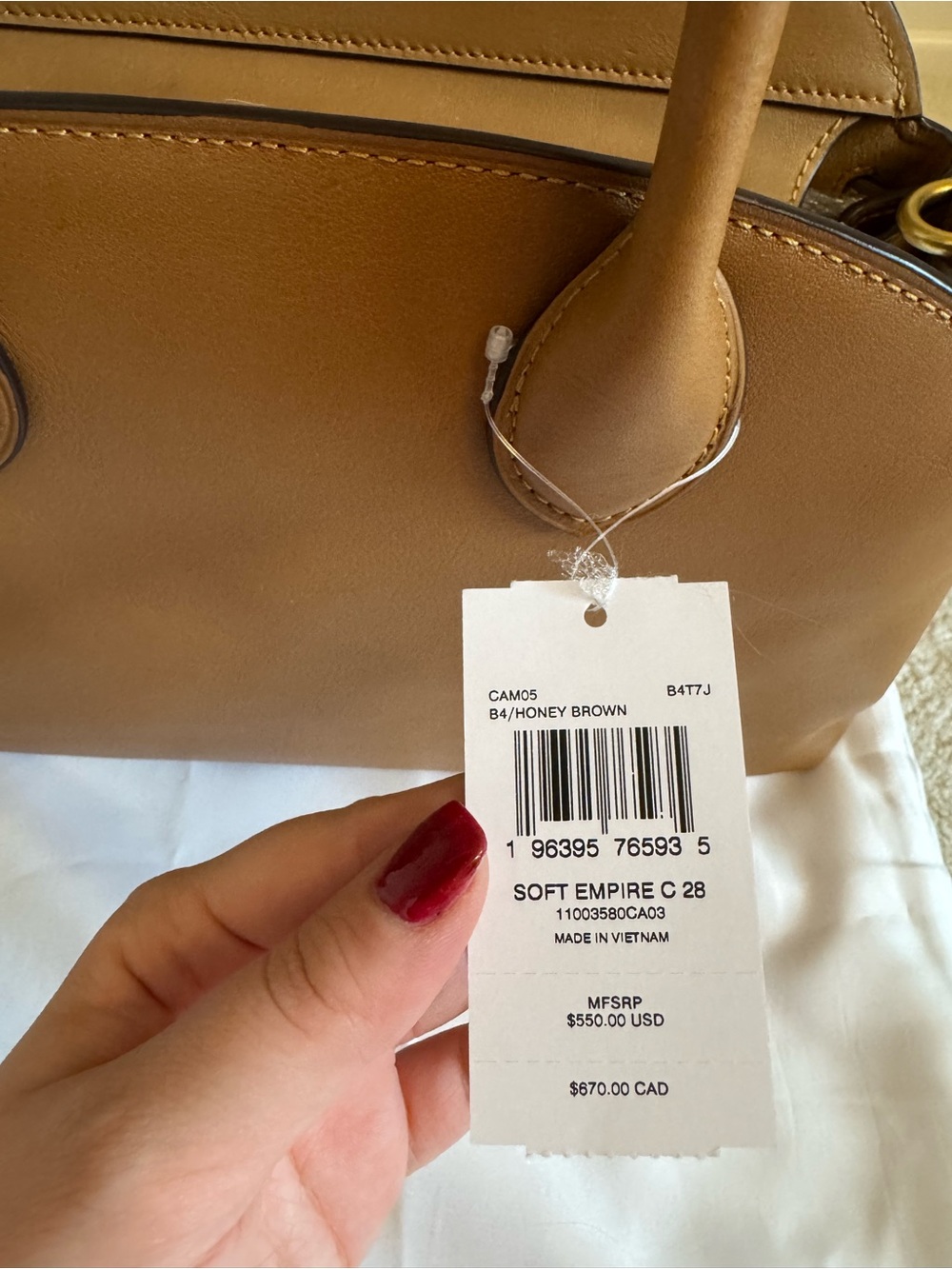 Coach NWT Empire 28 Satchel Honeybrown - Picture 4 of 6
